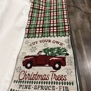 Festive Red Christmas Tree Runner